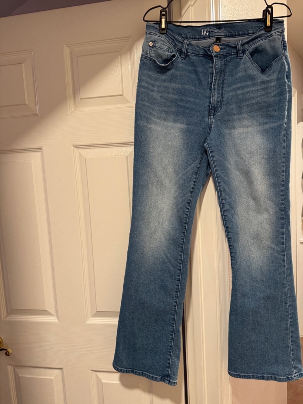 DG2 by Diane Gilman Light Blue Mid-Rise Flare Jeans